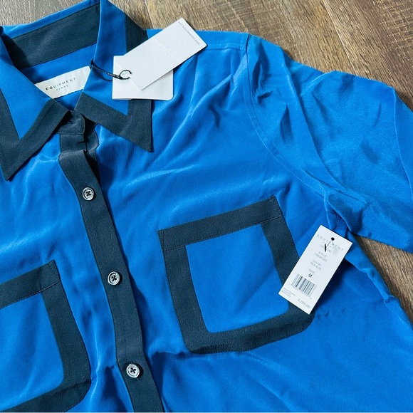 Equipment Leoncel Two Tone Silk Shirt | NWT | Medium - Picture 5 of 6